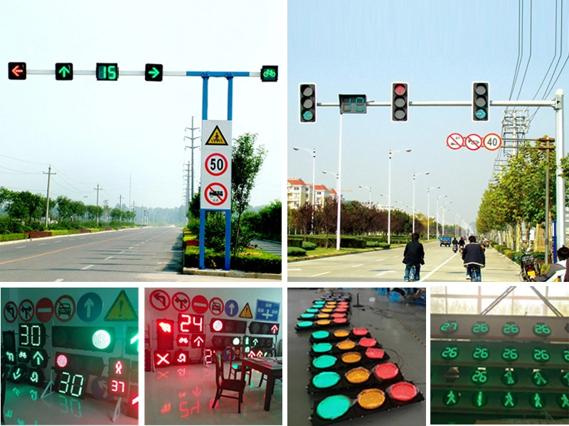 Red Green Pedestrian Light with Pole LED Traffic Signal Light