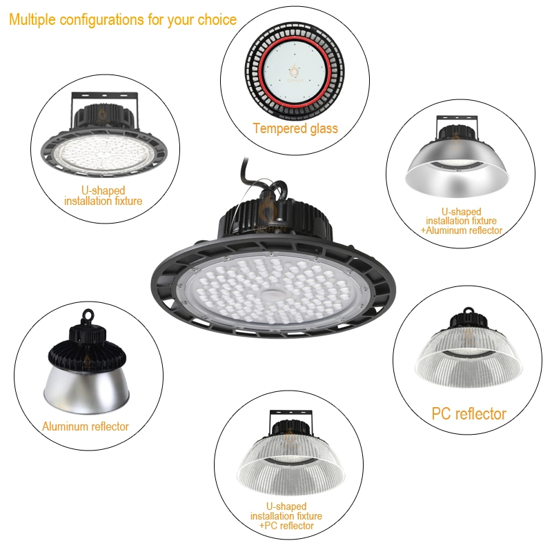 IP65 Industrial Canopy Pendant Lamp Explosion-Proof UFO High Bay Light for Warehouse Work Shop Lighting Highbay Lighting LED 100W 150W 200W 250W