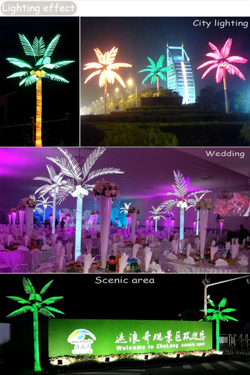 Decoration Events Wedding Artificial Landscaping LED Palm Tree Plants Lights